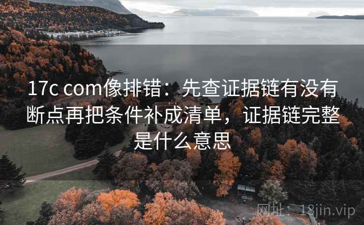 17c com像排错:先查证据链有没有断点再把条件补成清单,证据链完整是什么意思 第2张 17c com像排错:先查证据链有没有断点再把条件补成清单,证据链完整是什么意思 第2张