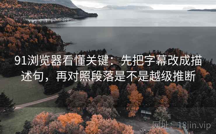 91浏览器看懂关键：先把字幕改成描述句，再对照段落是不是越级推断