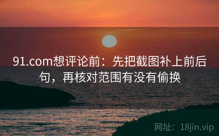 91.com想评论前：先把截图补上前后句，再核对范围有没有偷换